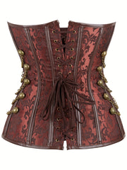 Strapless Corset Tummy Control Lace Up Body Shaper