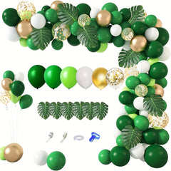 140pcs Jungle Party Balloons Kit Green Dinosaur Party Decorations