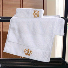 Soft Cotton Embroidered Hand and Bath Towel Set for Hotel and Salon