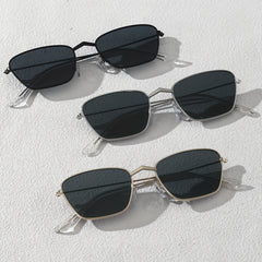 3 Pairs Men's Small Frame Metal Sunglasses with Zipper Case