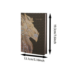 Vintage Embossed Dragon Faux Leather Journal 256 Pages Golden Foil Illustrations