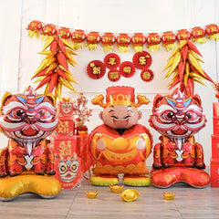 1pc Spring Decoration Balloon Wealth God Lion Aluminum Film Balloon