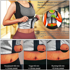 Women's Sweat Vest Sauna Session Shaun Shirt Zipper
