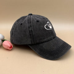 Heart Paw Print Embroidered Baseball Cap