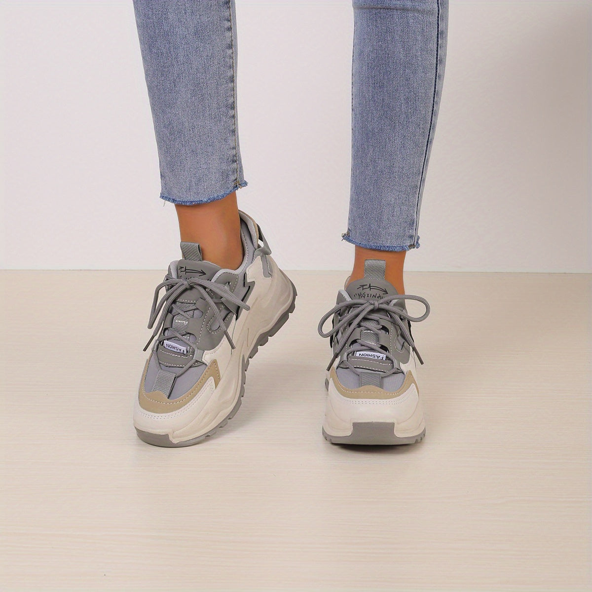 Colorblock Chunky Sneakers Height Increasing Platform Shoes