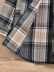 Boys Plaid Shirts Long Sleeve Button Down Tops Spring Fall Outwear Shirts