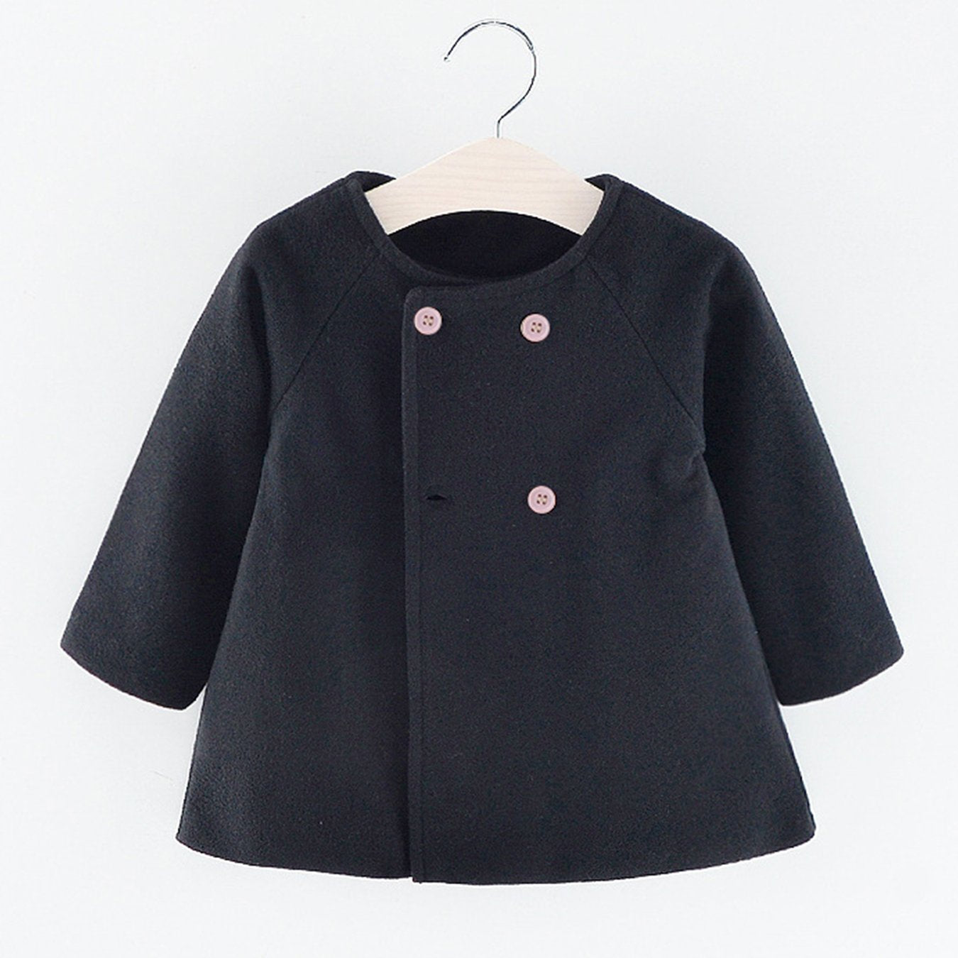 Cotton Jacket for Baby Girl 2-5 Years Double Breasted Button Winter Coat