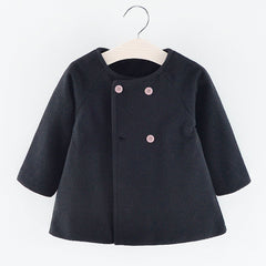 Cotton Jacket for Baby Girl 2-5 Years Double Breasted Button Winter Coat