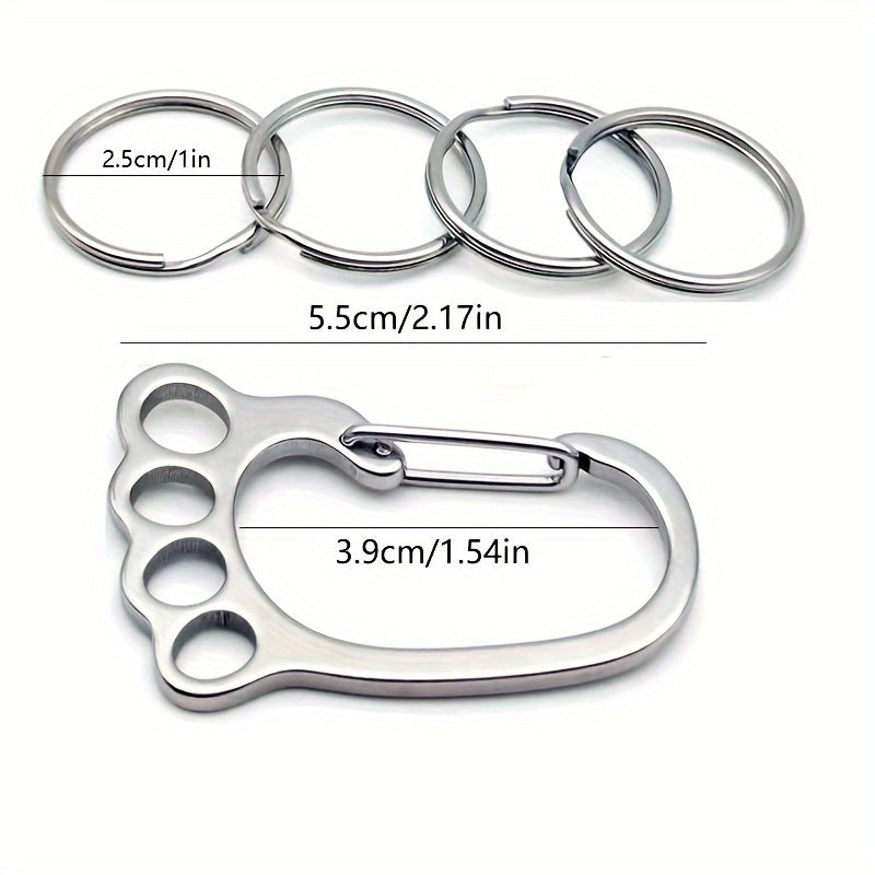304 Stainless Steel Keychain Spring Buckle for Outdoor Hiking Camping