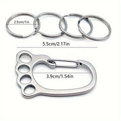 304 Stainless Steel Keychain Spring Buckle for Outdoor Hiking Camping