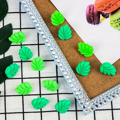 40pcs Green Leaves Flat Thumb Tacks Decorative Push Pins
