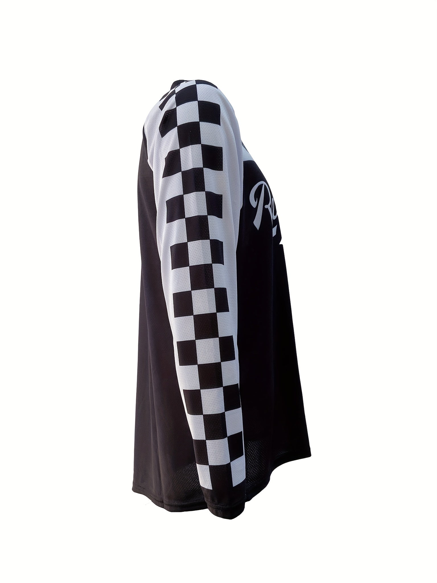 Men's Plaid Downhill Cycling T-shirt Quick Drying Long Sleeve