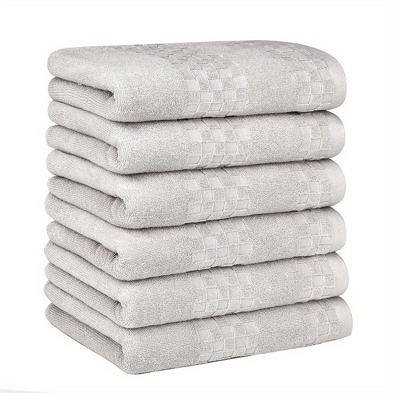 6pcs Fluffy Cotton Face Towel Absorbent Soft Bath Towel