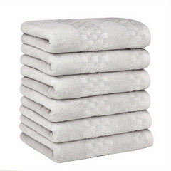 6pcs Fluffy Cotton Face Towel Absorbent Soft Bath Towel