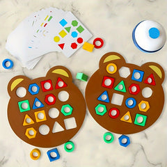 Bear Shape Matching Toys Colorful Geometric Blocks for Kids' Thinking Skills