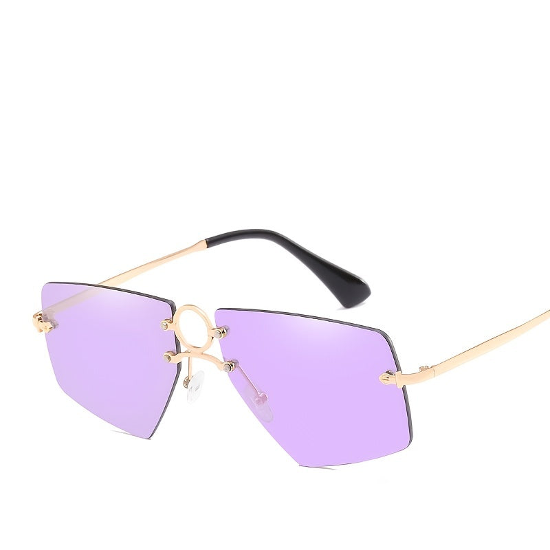 Personality Sunglasses Anti UV Frameless Concave Shaped Glasses