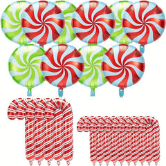 Christmas Candy Windmill Cane Balloon Set