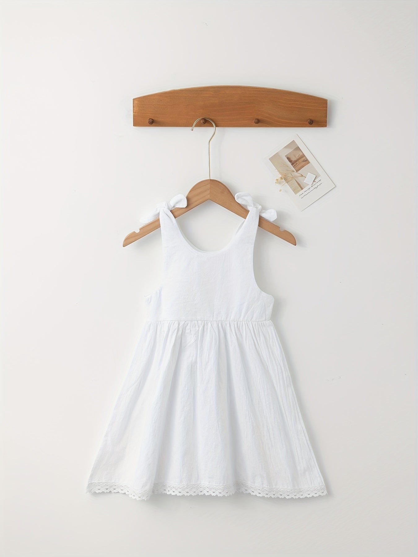 Sweet Suspender Dress with Lace Trim for Baby Girl