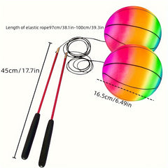 Inflatable Yoga Rainbow Balls With Handle for Body Building