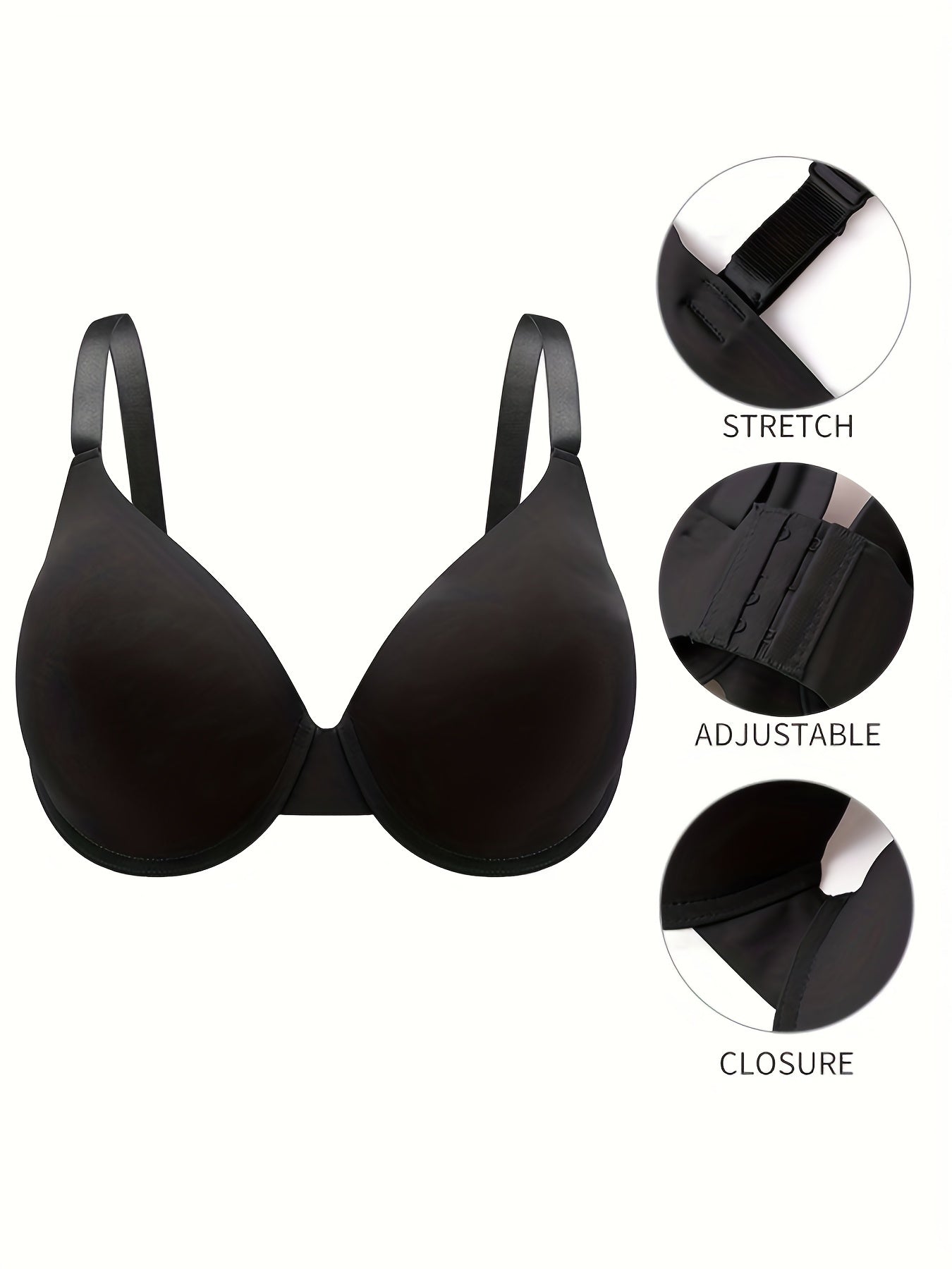 Women's Seamless Molded Cup Plus Size Underwire T Shirt Bra