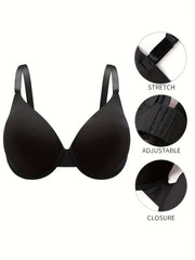 Women's Seamless Molded Cup Plus Size Underwire T Shirt Bra