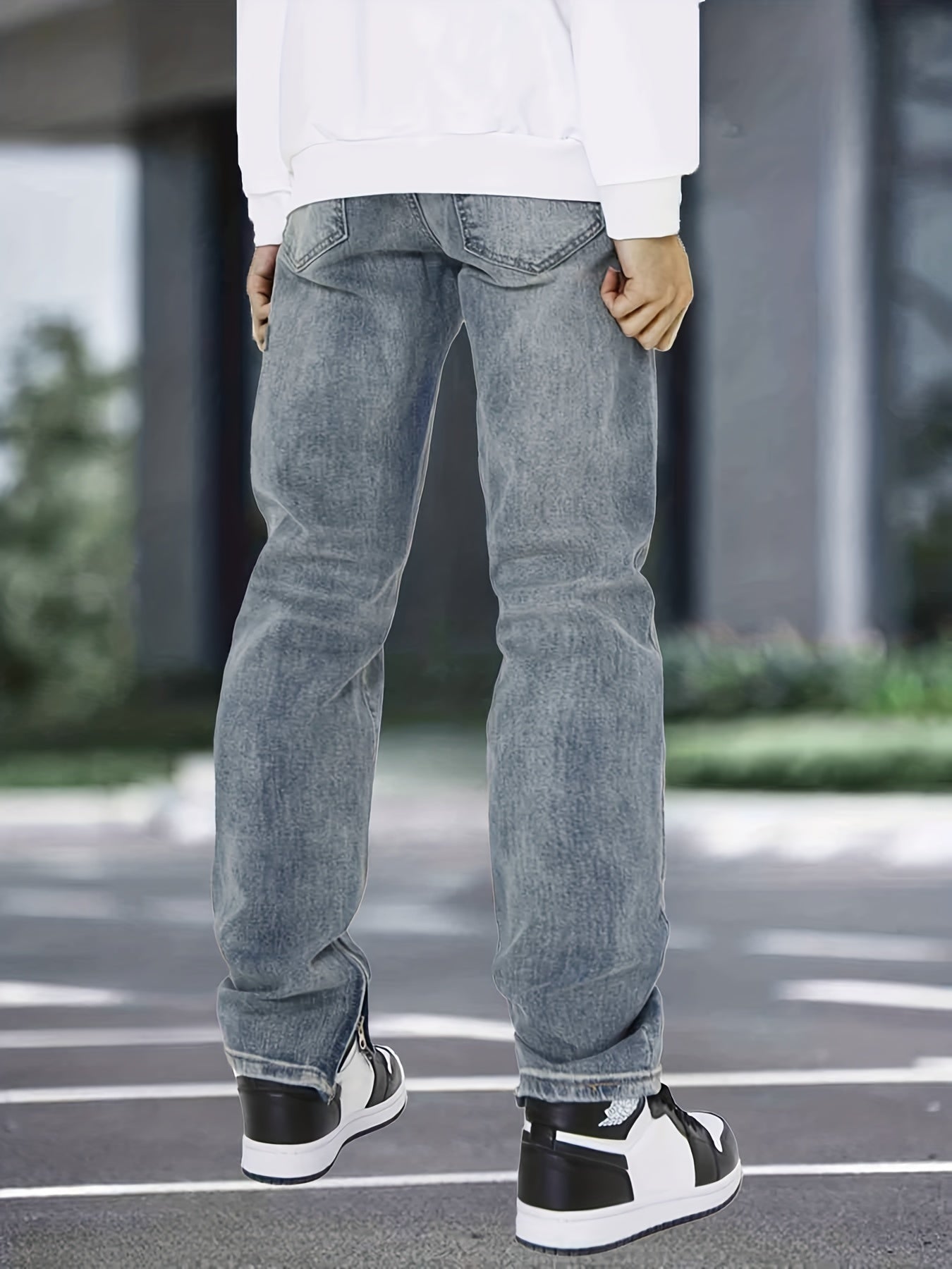 Men's Distressed Denim Pants with Pockets