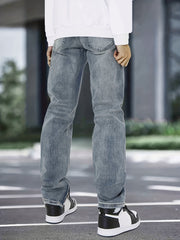 Men's Distressed Denim Pants with Pockets