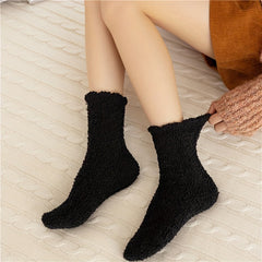 6 Pairs Fuzzy Socks Comfy & Warm Mid Tube Women's Stockings