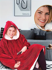 Fleece Cozy Warm Hooded Nightgown with Pockets