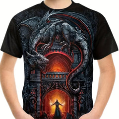Boys' Skeleton & Dragon T-shirt for Summer