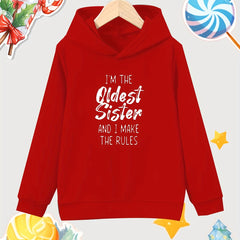 Oldest Sister Rules Hooded Sweatshirt for Girls