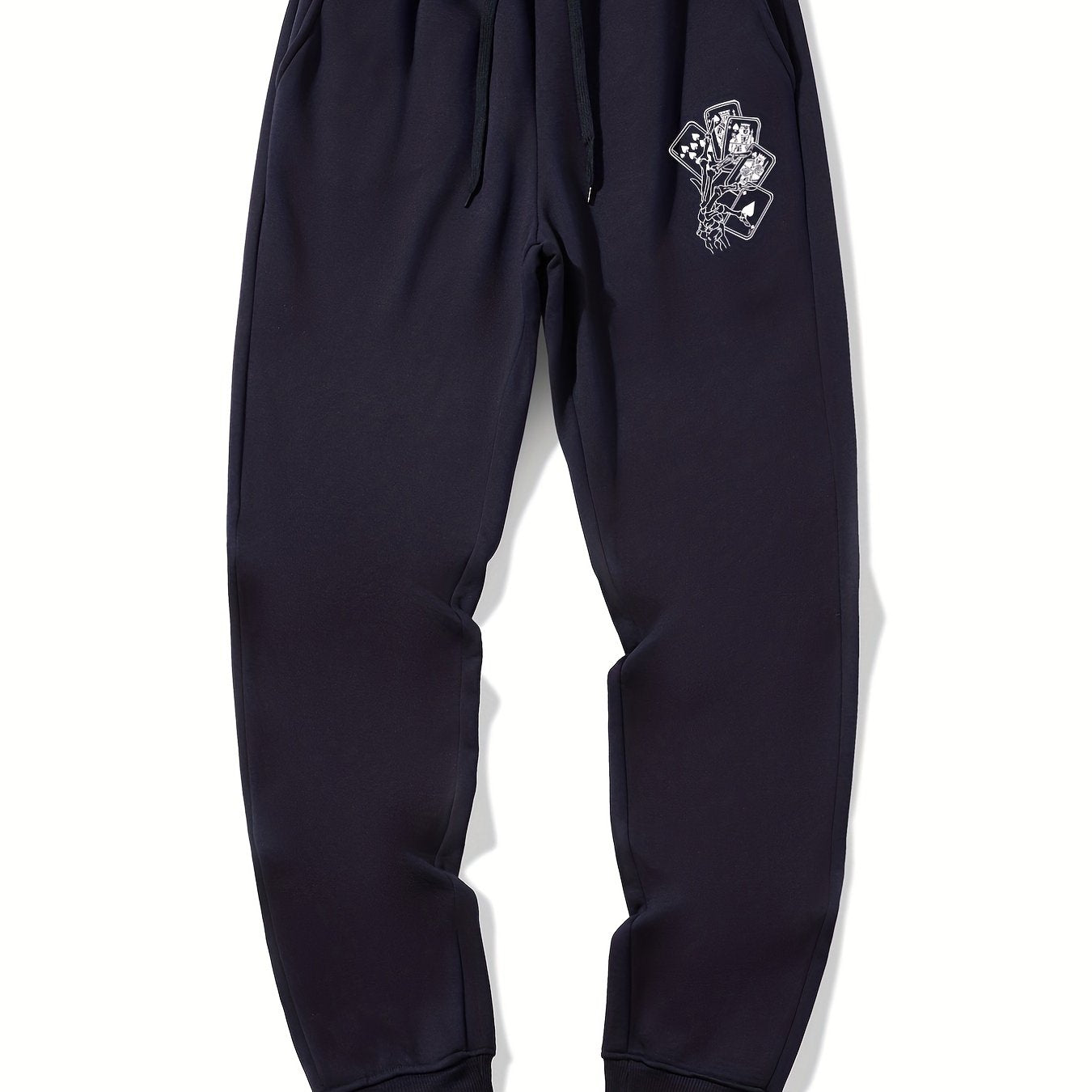 Skeleton Hand Poker Drawstring Joggers Men's Sweatpants