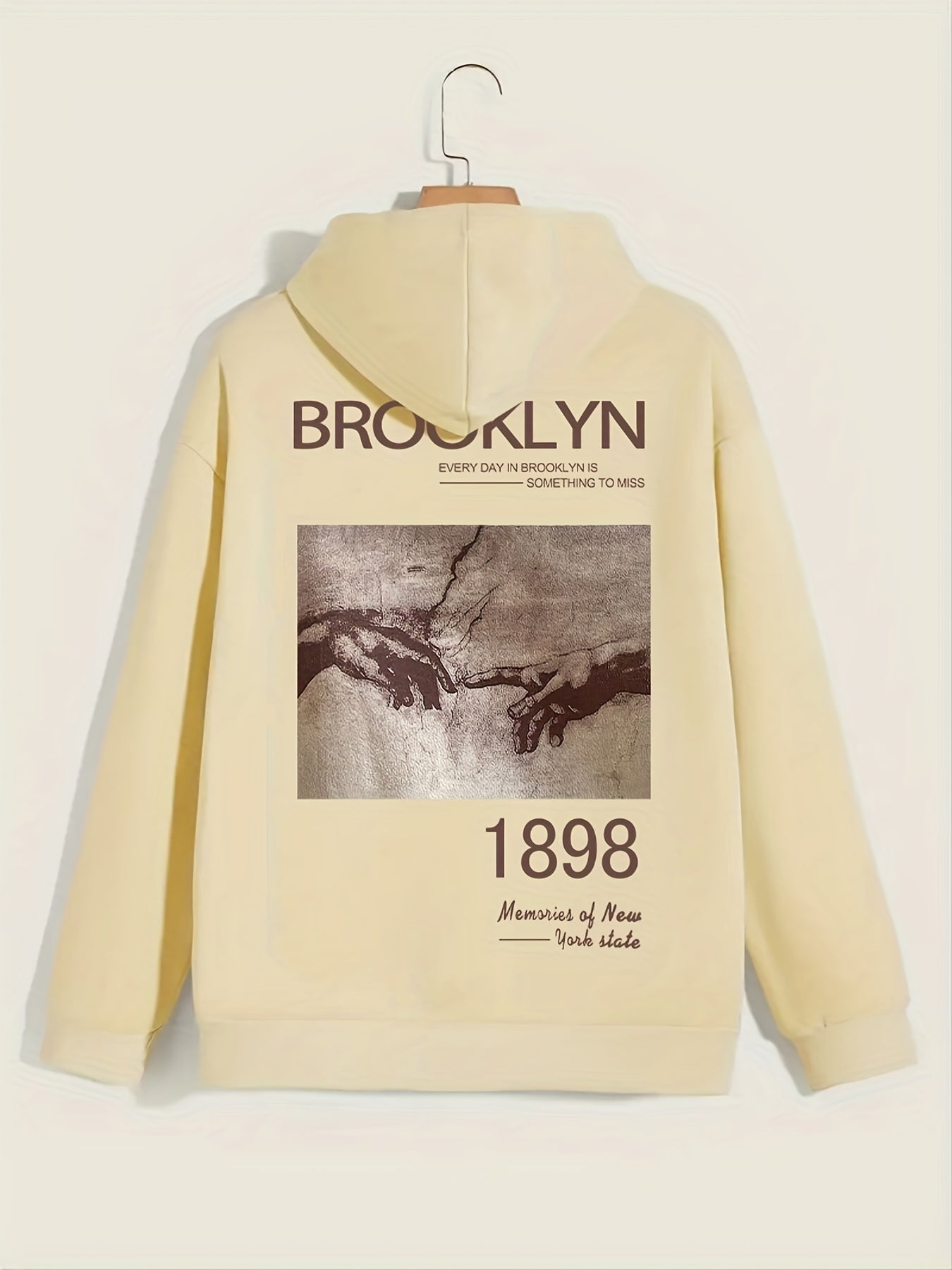 Graphic Print Kangaroo Pocket Hoodie Long Sleeve Hoodies