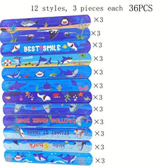 36pcs Shark Slap Bracelet Underwater Party Bracelets Shark Birthday Party Favor