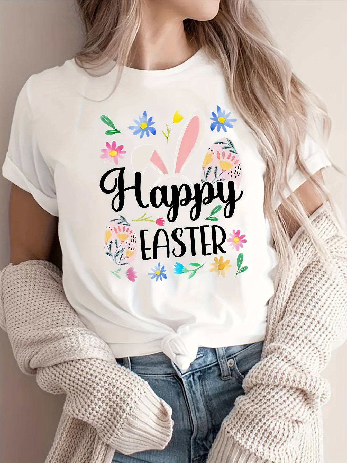 Easter Graphic Casual Sports T-shirt Short Sleeves Women's Activewear