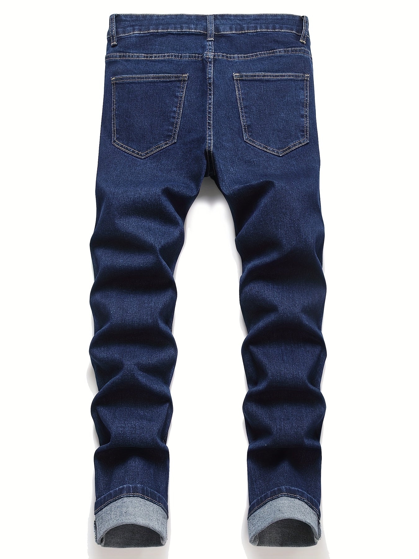 Men's Straight Denim Jeans Regular Zipper Fly