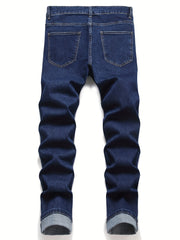 Men's Straight Denim Jeans Regular Zipper Fly