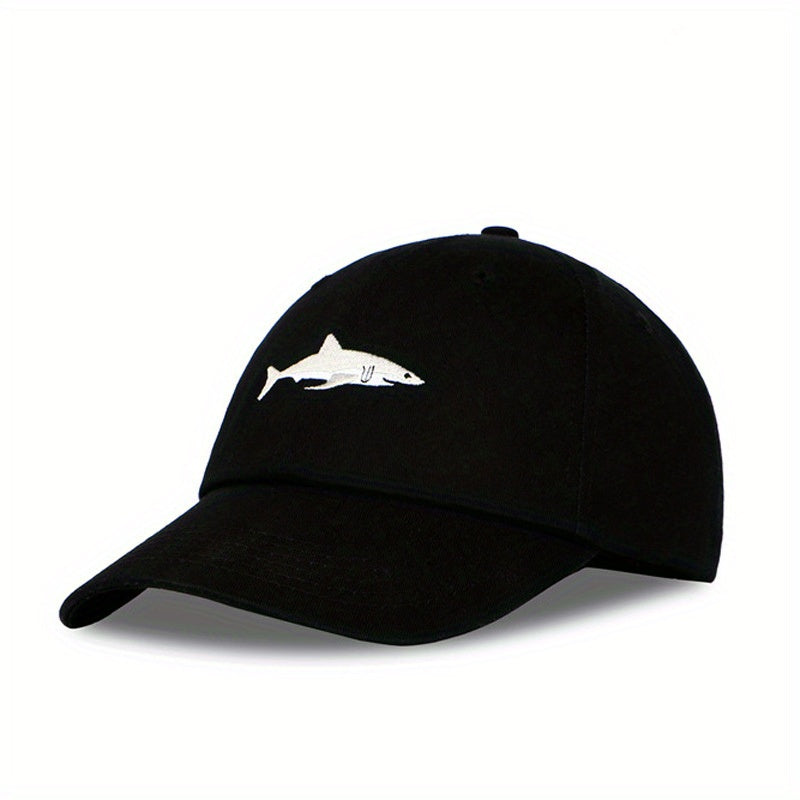 Men's Shark Pattern Washed Baseball Cap Casual Sun Hat
