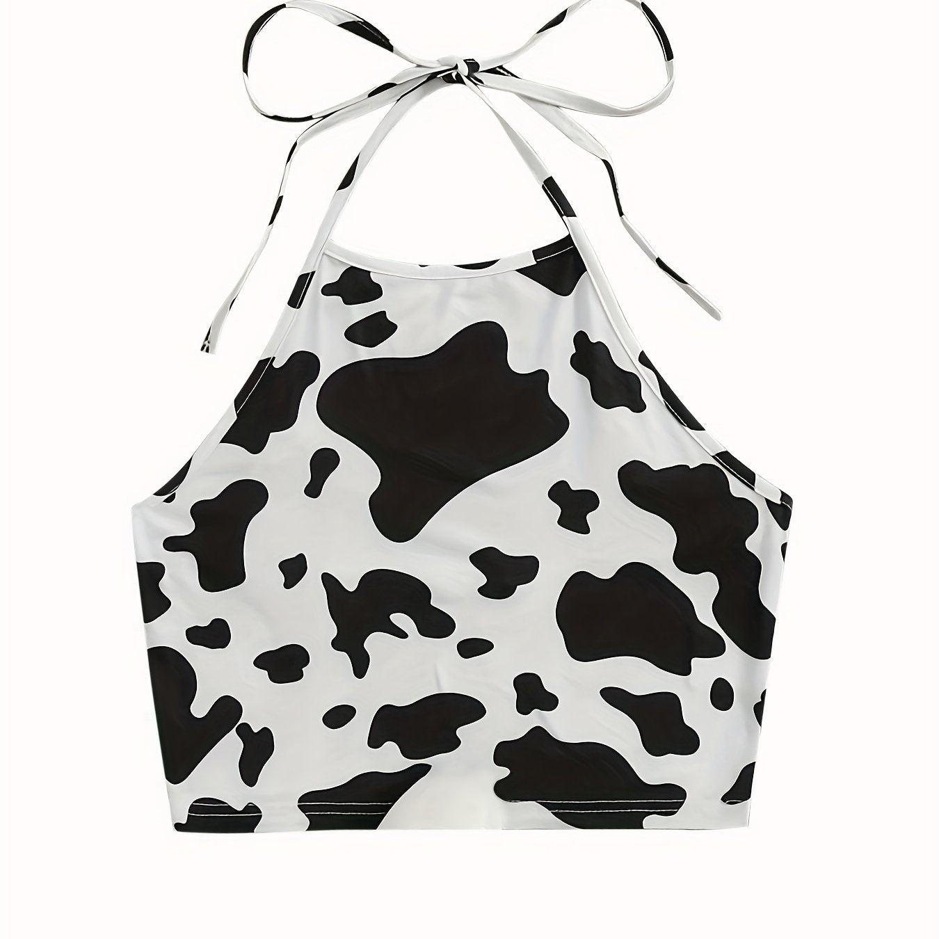 Dalmatian Print Halter Crop Top for Summer