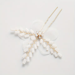 Bridal Fabric Hairpin Jade Crystal Hairpin Wedding Dress Accessories