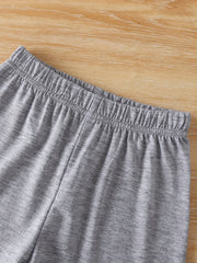 2pcs Girls' Heart Figures Print Casual Shorts Set