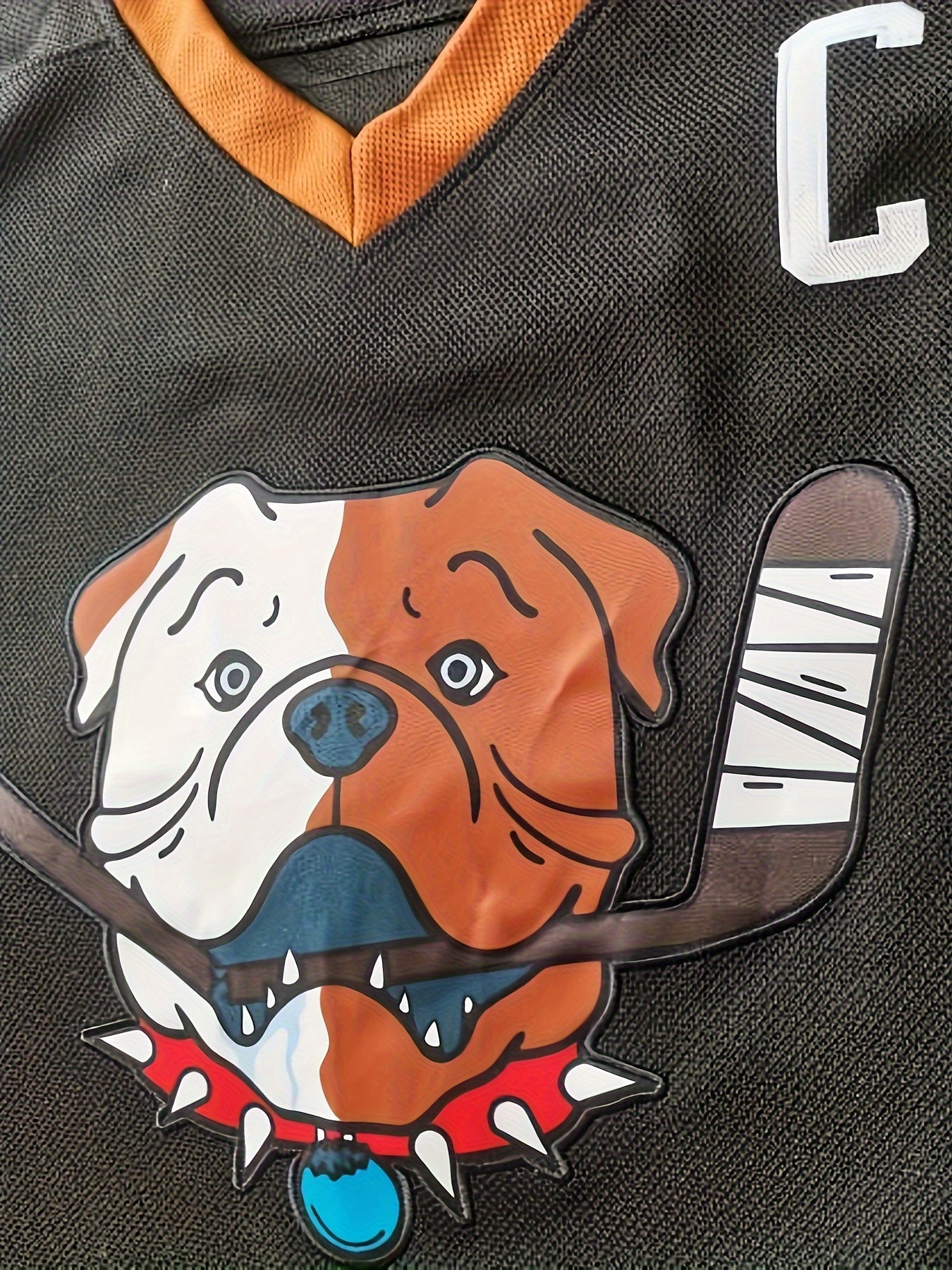 Men's Long Sleeve Ice Hockey Jersey 69 Dog Print Classic Embroidery