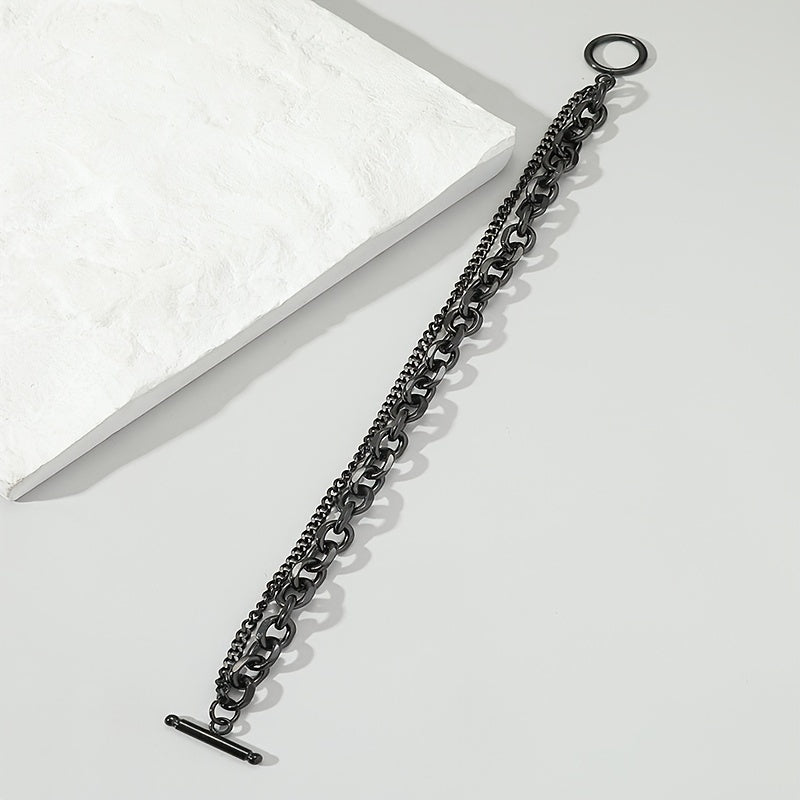 Men's Hip Hop Double Layer Chain Bracelet