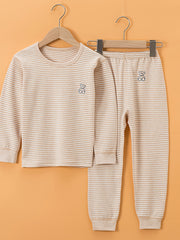 Girls Bear Stripe Pajama Set