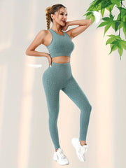 Women's Sports Set Racer Back Bra & High Waist Yoga Leggings