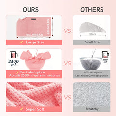 Microfiber Hair Towel Wrap for Wet Hair Absorbent Drying Towel