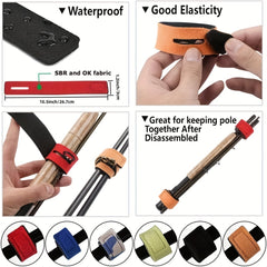 6pcs Fishing Rod Sleeve Cover With Rod Ties Straps 67in Fishing Pole Mesh Cover