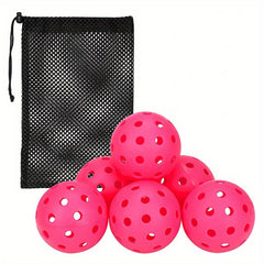 6pcs 40 Hole Pickleball Set with Mesh Bag