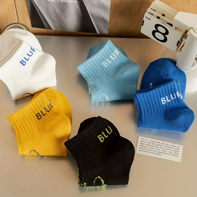Men's Mid Crew Sport Socks Sweat Absorbing Cotton Blend Comfy Breathable Socks