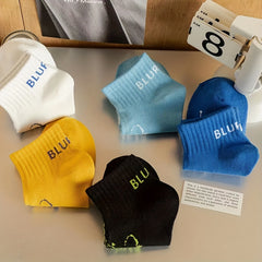 Men's Mid Crew Sport Socks Sweat Absorbing Cotton Blend Comfy Breathable Socks